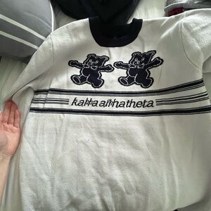 Kappa Alpha Theta fuzzy crewneck, small stain